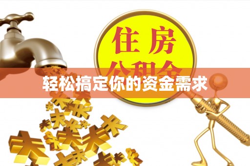 九如轻松搞定你的资金需求