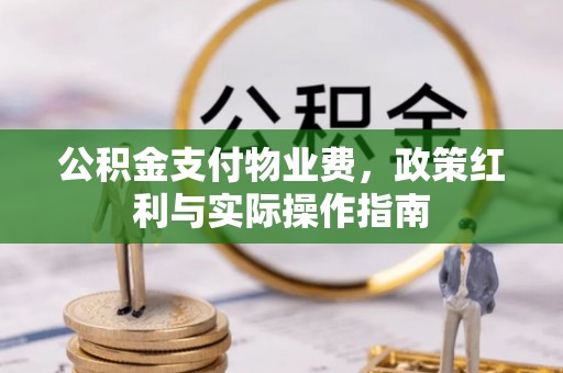 九如公积金支付物业费，政策红利与实际操作指南