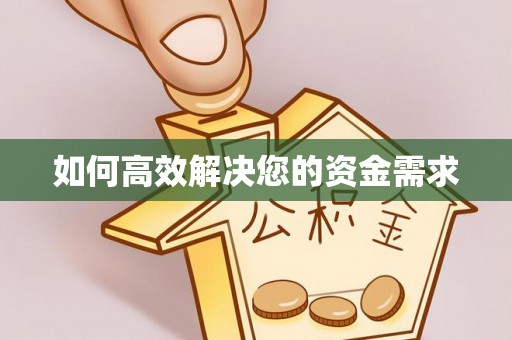九如如何高效解决您的资金需求
